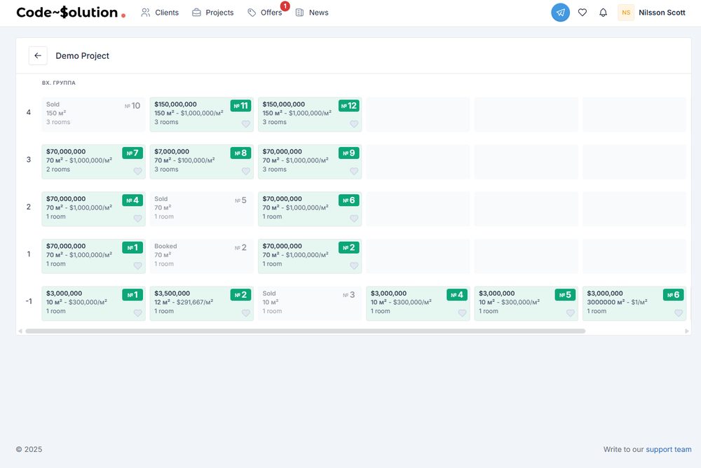 BrokerHelper — приложение для брокеров девелопера: живая шахматка лотов, заявки и документы
